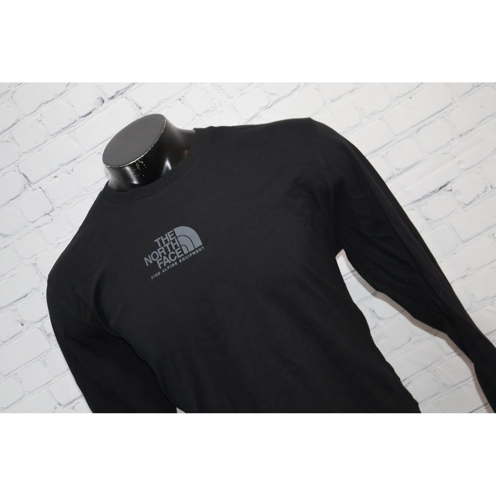 The North Face Long Sleeve Shirt Mens XL Black Fine Alpine Equipment Logo